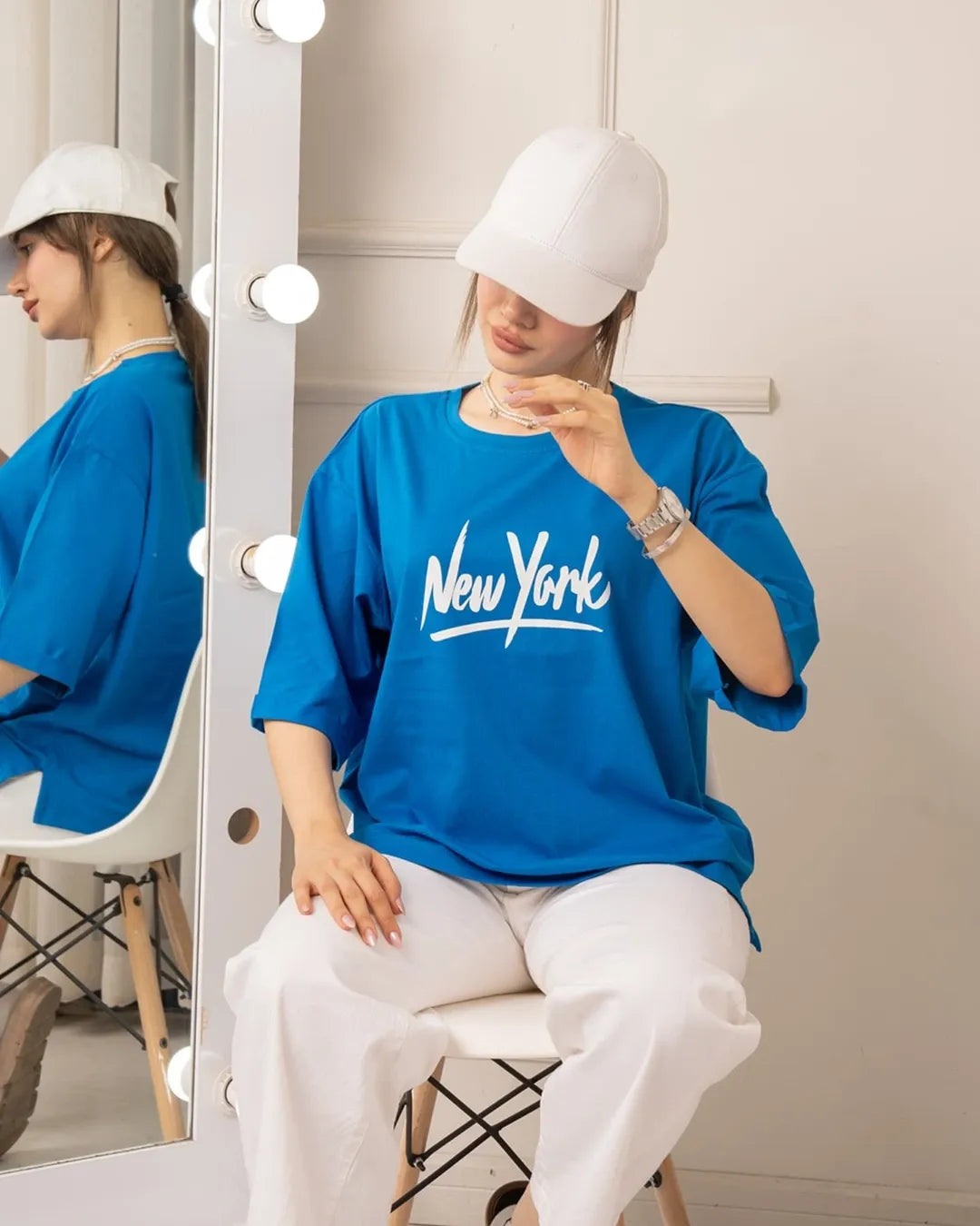 New York Francisco Printed Drop Shoulder Tees