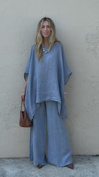 Elegant Linen Co-Ord Set – Premium Women's Loose Fit Two Piece Outfit