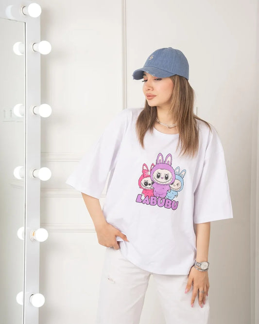 Labubu's Printed Drop Shoulder Tees