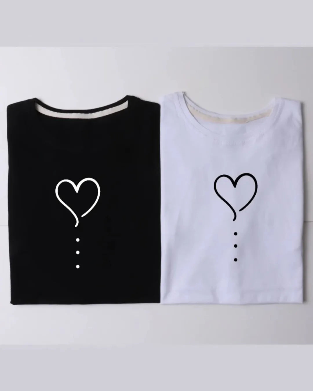Heart Printed Drop Shoulder Tees