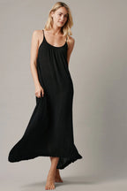 STUNNING BACKLESS MAXI DRESS - BLACK
