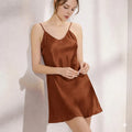 MALAI SILKY NIGHTGOWNS - DARKBROWN